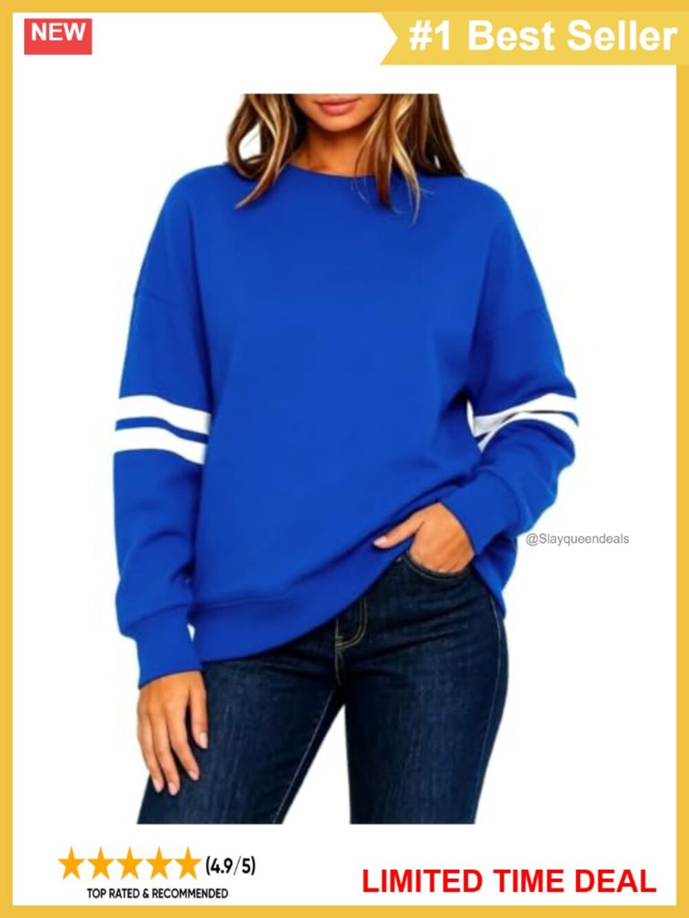 LEEDYA Women Long Sleeve Crewneck Sweatshirt Oversized Pullover